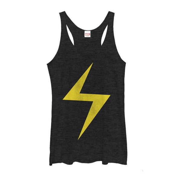Women's Marvel Lightning Bolt Ms.  Racerback Tank Top Black Heather Small