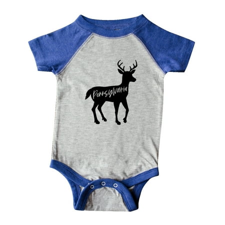 

Inktastic Pennsylvania Black Deer Silhouette Gift Baby Boy or Baby Girl Bodysuit