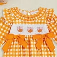 thumbnail image 5 of Gubotare Long Sleeve Romper Girl Baby Girls Romper Outfit Fall Winter Clothes with Accessories 0 3 6 9 12 18 24 Months (Orange,9-12 Months), 5 of 5