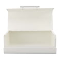 thumbnail image 2 of Boîte à pain – Grande capacité pour économiser de l'espace sur le comptoir, support à pain avec porte à clapet pour la maison, la cuisine, le bureau, gris foncé/blanc(Blanc), 2 of 14