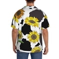 thumbnail image 5 of Vsdgher Sunflowers Country Print Men's Wrinkle Free Untucked Cuban Shirt Business Casual Button Down Shirts Short Sleeve Shirt, 5 of 7