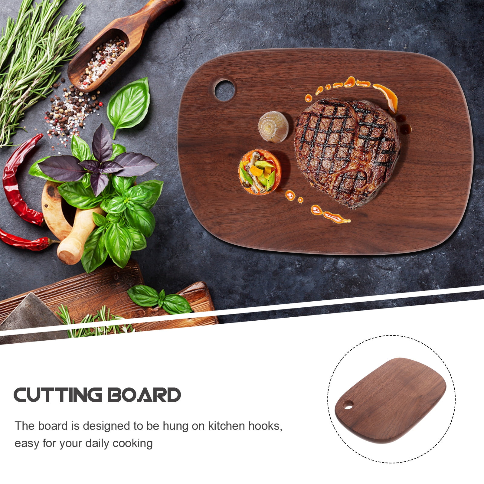 Black Walnut Cutting Board Wooden Tray Kitchen Cutting Tool Pizza Serving Household Chopping Board Black Walnut Lumber