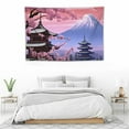 thumbnail image 4 of PRATYUS Japanese Tapestry Cherry Sakura Blossom Temple Mount Fuji Pink Landscape Tapestry 60x40 Inch Wall Hanging for Bedroom Living Room Dorm 60x40in, 4 of 7