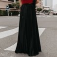 thumbnail image 5 of Falda Plisada Falda elegante para mujer Falda larga de talle alto Ropa diaria retro (Negro XL) Kuymtek para Mujer Negro T L, 5 of 5
