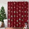 thumbnail image 4 of Christmas Color Lights Shower Curtains for Bathroom, Winter Gifts Stars Red Waterproof Fabric Shower Curtain for Bathroom Bathtub Decoration, Machine Washable, 60"x72", 4 of 9