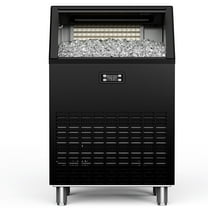 EUHOMY 200lbs Commercial Ice Maker, Cube Ice Machine with Auto Clean, Timer, Adjustable Size, Black