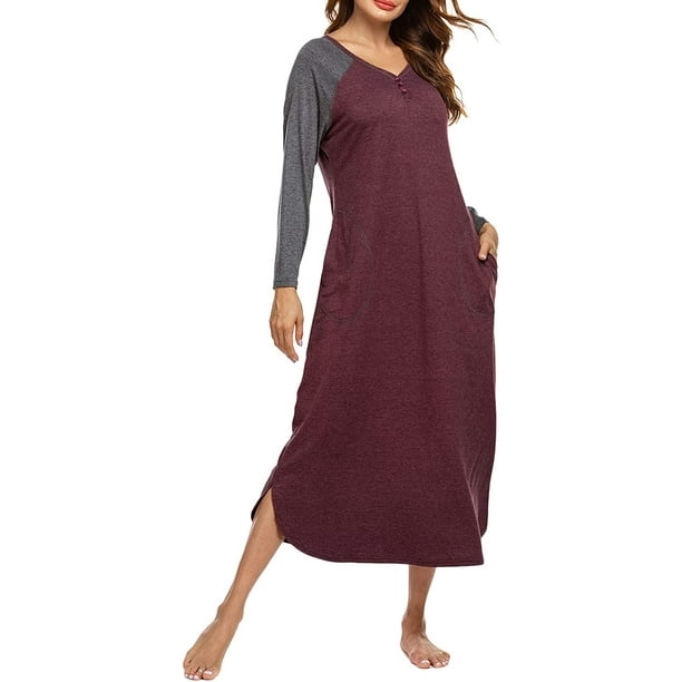 GCIVETCAT Long Nightgown,Women's Loungewear Short Sleeve Sleepwear