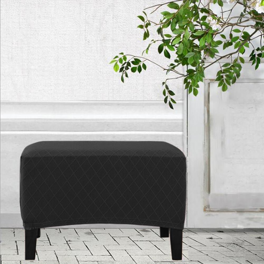 Details about   Black Slipcovers Stretch Elastic Pouffe Footstool Sofa Protector Cover 