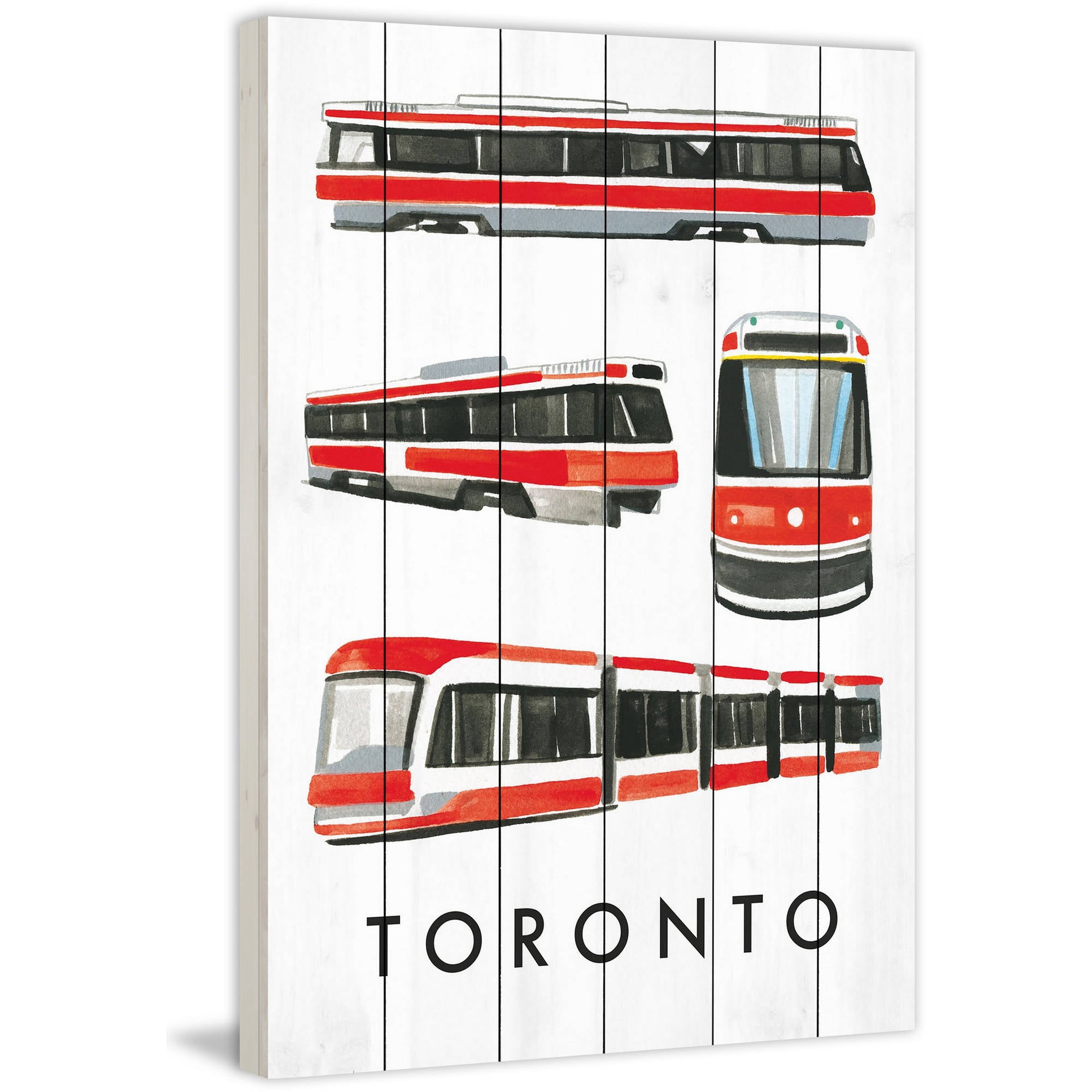Marmont Hill 'Autobuses' by Molly Rosner Painting Print on White Wood