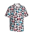 thumbnail image 3 of Xecao Heart Panda print Hawaiian shirt - a stylish short-sleeve button-down for men, perfect for casual beach and tropical outings., 3 of 9