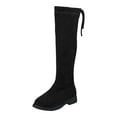 thumbnail image 4 of CAICJ98 Girls Boot Suede Leather Knee High Boots Fashion Side Zipper Winter Tall Riding Boots (Toddler/Little Kid/Big Kid),12, 4 of 8