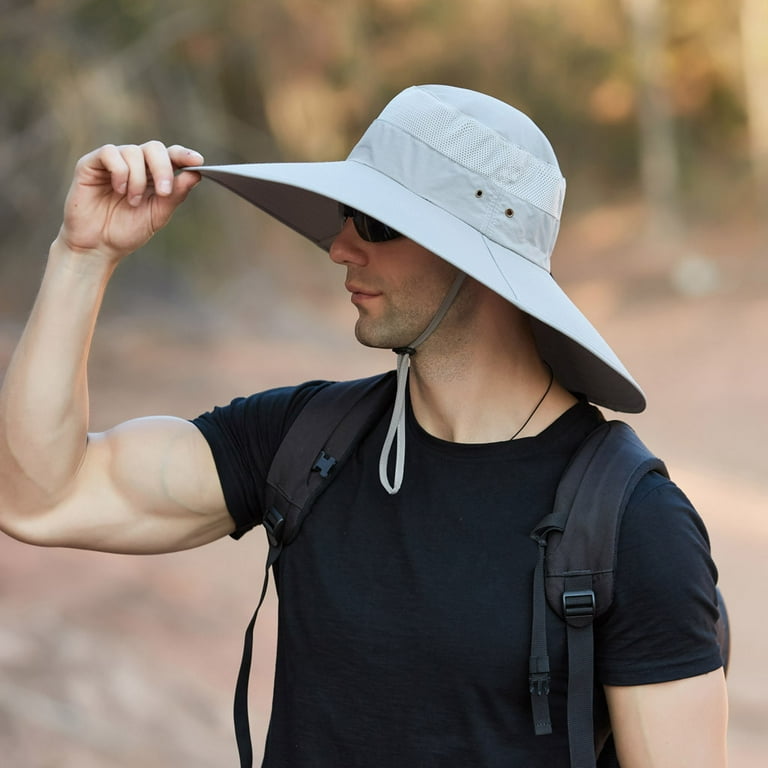 Men Outdoor Sun Protection Fisherman Foldable Bucket Hat Double