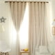 thumbnail image 3 of Cortina doble transparente para ventana con estampado de estrellas, voile, para el hogar, 3 of 3