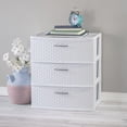 thumbnail image 5 of Sterilite 3 Drawer Wide Weave Tower, Plastic Décor Drawers with Pull Handles, White, 5 of 10