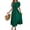 Green, variant on Women'S Smocked Frill Round Neck Midi Dress Comfort All Day Everyday Wear Green XL