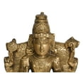 thumbnail image 2 of 9" Brass Lord Vishnu Idol as Dhanvantari Seated in Lalitasana, 2 of 4