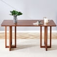 thumbnail image 2 of Gzxs Rectangular Dining Table - Wood Kitchen & Dining Room Furniture - Mid Century Modern Chinese Style – Walnut Kitchen Table for Home Office – 59"L x 35.4"W x 30"H, 2 of 9