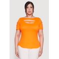 thumbnail image 2 of Womens Plus Size Cut Out Crew Neck Tee, 2 of 5