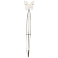 thumbnail image 2 of Ballpoint Pen - Butterfly Design Cute Pen - Customizable Writing Pen for Office Home Daily Use - Smooth Ink Retractable Pen - 1 Pack Silver, 2 of 6