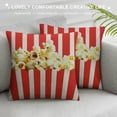 thumbnail image 3 of Qinduosi &nbsp;Movie Theater Time Throw Pillow Covers Old Fashioned Icons Decorative Pillowcase Red and White Stripe Cushion Case Cover Home Decor Inch ( ), 3 of 5