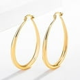 thumbnail image 2 of Yesbay Women Oval Type Hoop Alloy Earrings Ear Loop Piercing Jewelry-Golden, 2 of 6