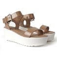thumbnail image 3 of J. Adams Surf Platform Sandals for Women - Ankle Strap Open Toe Wedge Heels - Stylish Vegan Leather Beach Sandals, 3 of 7