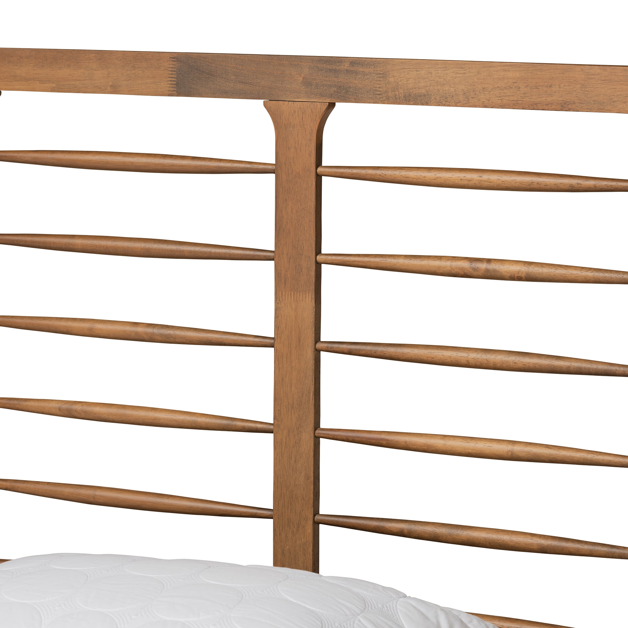 Baxton Studio Lucie Contemporary/Modern Engineered Wood Textured Platform Bed, King, Walnut Brown