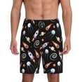 thumbnail image 1 of Balery Space Rocket Pantalones cortos de pijama de punto de algodón para hombre con cinturilla y bolsillos-X-Large, 1 of 6