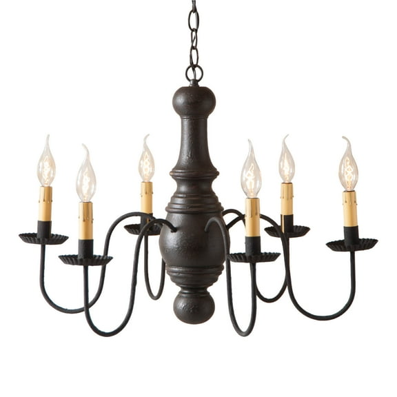 Irvins Country Tinware Maple Glenn Chandelier in Black