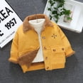 thumbnail image 2 of Abrigo de pana para niños, estilo occidental, chaqueta gruesa de moda para bebés, abrigo de invierno con forro polar y acolchado de algodón para niños, 2 of 6