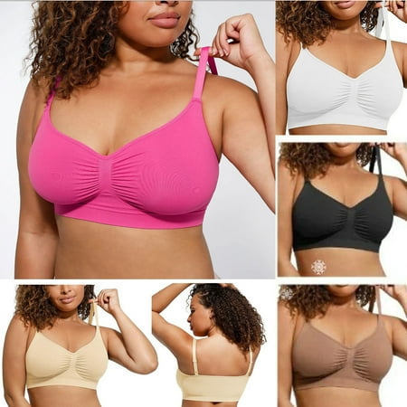 qolati Sports Bras for Women Wireless Sculpts Bra Stretch Comfort Bralettes No Underwire Unlined Cami Bra Seamless Tshirt Bra Under $ 10 Clearance