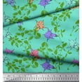 thumbnail image 2 of Soimoi Rayon Fabric Leaves & Bell Floral Print Fabric by The Yard 56 Inch Wide, 2 of 3