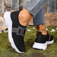thumbnail image 4 of Rokment Women's Orthopedic Slip on Walking Shoes 2026 Spring Fall Comfortable Casual Mesh Memory Foam Wedge Low Heels Athletic Running Tennis Jogging Nursing Fashion Sneakers Black Size 11, 4 of 6