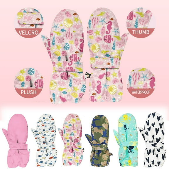Winter Kids Waterproof Gloves for Boys Girls Snow Ski Toddler Baby Mittens Outdoor for Infant Teens