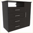 thumbnail image 6 of Bedroom Furniture Set for Storage, 2-Piece 4-Drawer Dresser + Nightstand, Black | Particle Board, 6 of 9