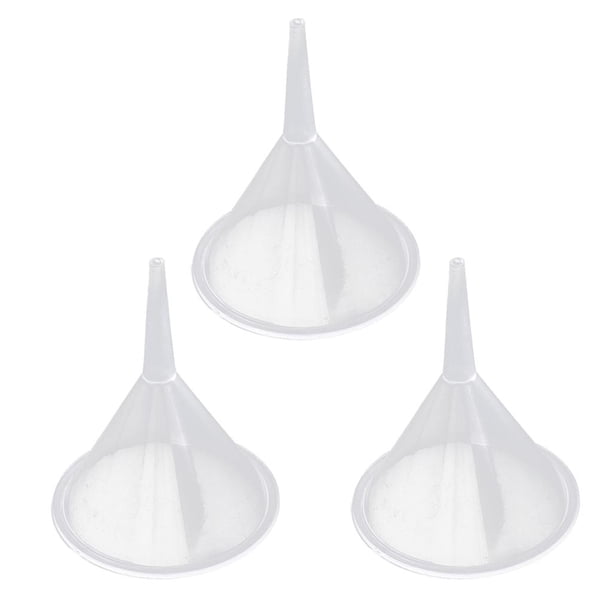 3 Embudos Pequeños para , Embudo de Llenado de Cuello para Aceite Esencial en Polvo de Especias de Laboratorio