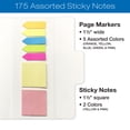 thumbnail image 3 of Excello Global Products Sticky Pad Note Pad Set: Includes 2 Sticky Note Pads and 5 Colorful Index Tabs, Flag, Page Markers and a Printed Ruler with Foldable Storage Case - EGP-HD-0048, 3 of 5