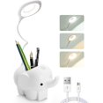thumbnail image 1 of Lámpara de escritorio LED, con portalápices, inalámbrica, batería recargable USB flexible ajustable, adecuada para dormitorio, estudio, niño, niña (blanco) JAMW Sencillez, 1 of 4