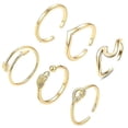 thumbnail image 1 of Juego de 6 anillos abiertos para mujer, ajustables para la articulación del dedo pulgar, anillo para el dedo del pie, joyería de playa para mujeres y niñas., 1 of 1