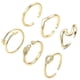 thumbnail image 1 of Juego de 6 anillos abiertos para mujer, ajustables para la articulación del dedo pulgar, anillo para el dedo del pie, joyería de playa para mujeres y niñas., 1 of 1