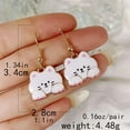 thumbnail image 4 of Lovely Enamel Cat Dangle Earrings - Adorable Cartoon Style Cat Jewelry for Cat Lover, 4 of 7