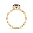 thumbnail image 2 of ANGARA Natural 1.15 Ct. Amethyst with Diamond Halo Ring in 14K Yellow Gold for Women (Ring Size: 8.5), 2 of 10