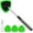 Green, variant on Windshield Cleaning Tool, Car Window Cleaner Windshield Cleaner with 4 Reusable and Washable Microfiber Pads and Extendable Handle Auto Inside Glass Wiper Kit