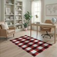 thumbnail image 2 of ODIKA 4'x6' Washable Area Rug Stain Resistant, Low Pile, Easy Care Buffalo Plaid Gingham Check With Country Farmhouse Tartan Motif for Dorm Room, Small Living, 2 of 7