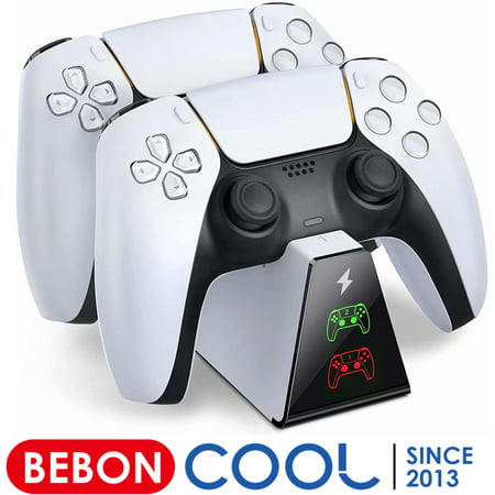 BEBONCOOL PS5 Controller Charging Station ,for DualSense Controller Compatible with Playstation 5 ,Durable for PS5 Controller Charger Dock with Fast Type C Charge Port