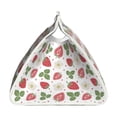 thumbnail image 3 of Lsque Strawberry Printed Long Tissue Box Cover Holder, Facial Paper Organizer Dispenser,Triangle with Bottom Belt, PVC Leather Decorative Organizer, 3 of 9