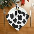 thumbnail image 2 of Coolnut Black White Cow Pattern Cloth Napkins Set of 4,Reusable Washable Polyester Dinner Table Napkins for Kitchen,Dining,Restaurant,Party Decoration, 2 of 7