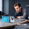 thumbnail image 3 of Allytechgroup Wallet with MagSafe RFID Blocking for iPhone 16/15/14/13/12 Series, Strong Magnetic Card Holder for 4 Cards, PU Leather Kickstand, Butterfly Floral Design, Compatible with MagSafe Cases, 3 of 11