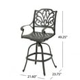 Alberta Outdoor Cast Aluminum Barstools, Set of 4, Bronze