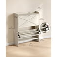 thumbnail image 5 of VASAGLE Shoe Storage Cabinet Organizer with 2 Flip Drawers, Freestanding Narrow Shoe Rack Cabinet for Entryway, Fits 14 to 16 Pairs, Rustic White, 5 of 5